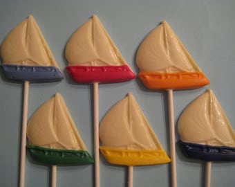 24-White Chocolate Sailboat Lollipops
