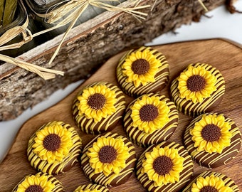 12-Milk Chocolate Covered Sunflower Chocolate Covered Oreos For Wedding/Birthday/Shower