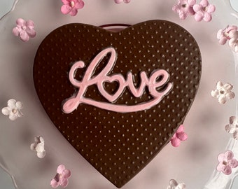 8oz Chocolate Love Heart For Valentines Gift