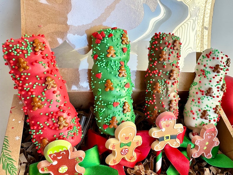 12gingerbread Man Chocolate Covered Triple Marshmallow Pops Etsy