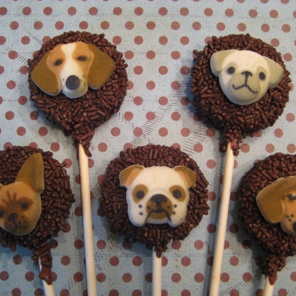 PROMOTIONAL OFFER-5 Adorable Doggie Face Chocolate Covered Oreo Pops