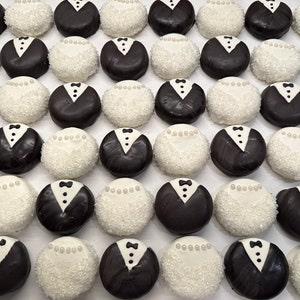 24-Bride and Groom Chocolate Covered Oreos (12 sets)