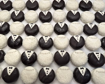 24-Bride and Groom Chocolate Covered Oreos (12 sets)