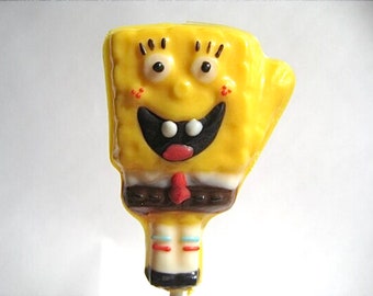 12-Chocolate Spongebob Squarepants Lollipop Favors For Birthday Party/Party Favors/Spongebob theme