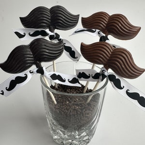 24-Chocolate Mustache Lollipops image 1