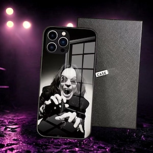 Ozzy Osbourne iPhone Case – Tempered Glass Back Cover for iPhone 15 Pro Max, 16, 14, 13, 12, 11, X, XR, XS, 8, 7, SE