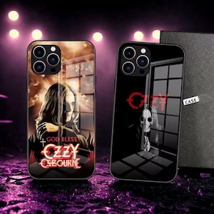 Ozzy Osbourne iPhone Case – Tempered Glass Back Cover for iPhone 15 Pro Max, 16, 14, 13, 12, 11, X, XR, XS, 8, 7, SE