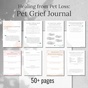 Pet loss gift journal digital worksheet dog memorial gift dog bereavement gift loss of dog memorial dog grief therapy rainbow bridge gift