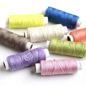 Cosmo sashiko thread solid colour hidamari 30m Japanese embroidery cotton cream or blue thread
