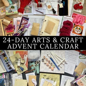 24-Day Art and Craft Advent Calendar Weaving Embroidery Painting kit Art fan gift Ultimate DIY Holiday Countdown for Makers Needlework gift