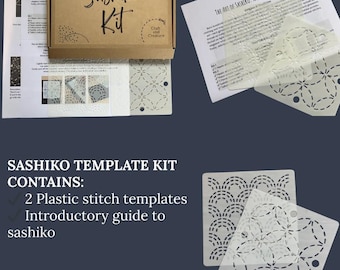 Kunststoff Sashiko Vorlage Sashiko Kit Japanische Stickerei Sashiko Faden Slow Fashion Stitch Kunst Geschenk