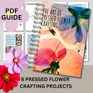Manualidades con flores prensadas: 8 proyectos DIY, flores secas, descarga digital, resina, joyería, velas florales, cómo prensar flores