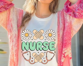 Spring Nurse PNG: Floral Sublimation Design (Digital Download)