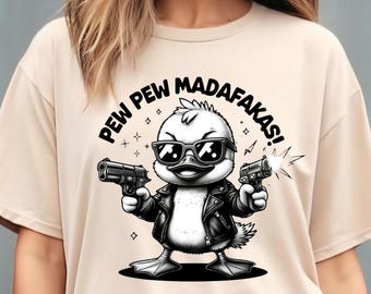 Pew Pew Madafakas Duck PNG: Funny Sarcastic Retro Design (Digital Download)
