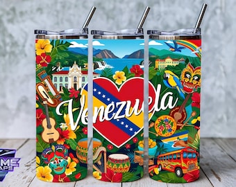 Venezuela Flag Tumbler Wrap: Patriotic 20oz Skinny Tumbler (Digital Download)