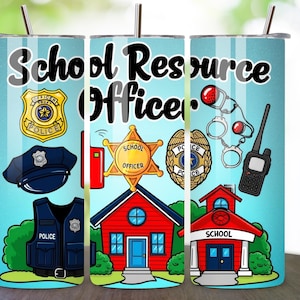 School Resource Officer Tumbler Wrap,Police Officer Sublimation Designs,20 oz Skinny Tumbler Png