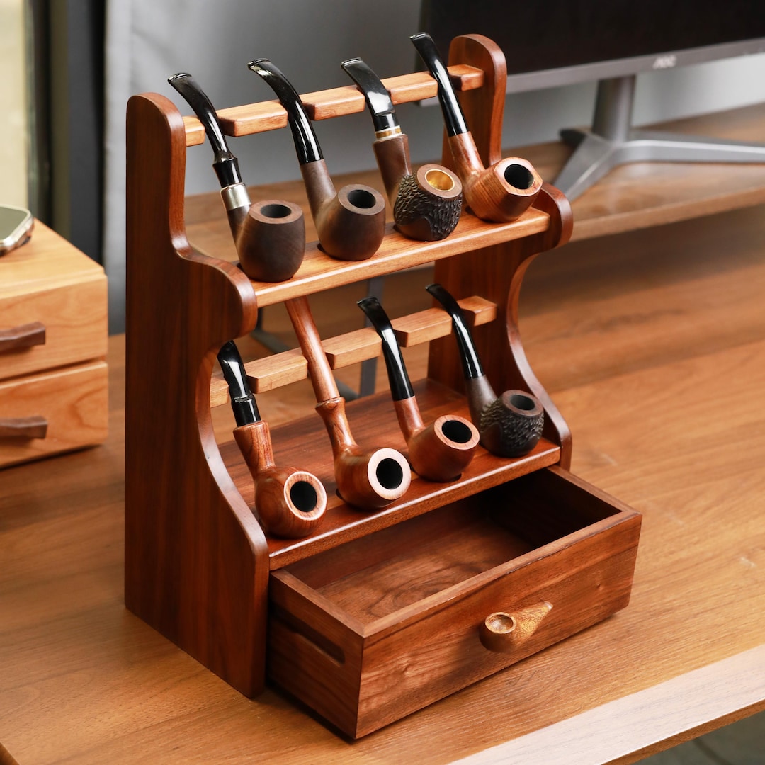 Handmade Walnut Cigar Storage Rack, Solid Wood Cigar Box Rack ...