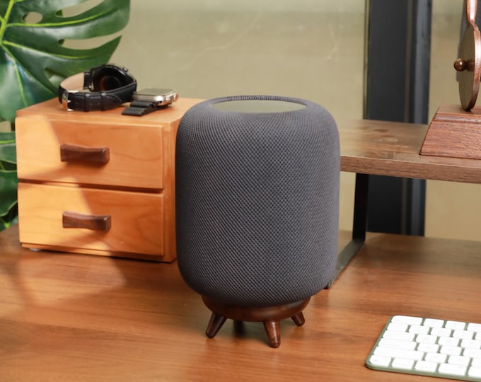 Handcrafted Walnut HomePod Stand: Minimalist Tech Accessory