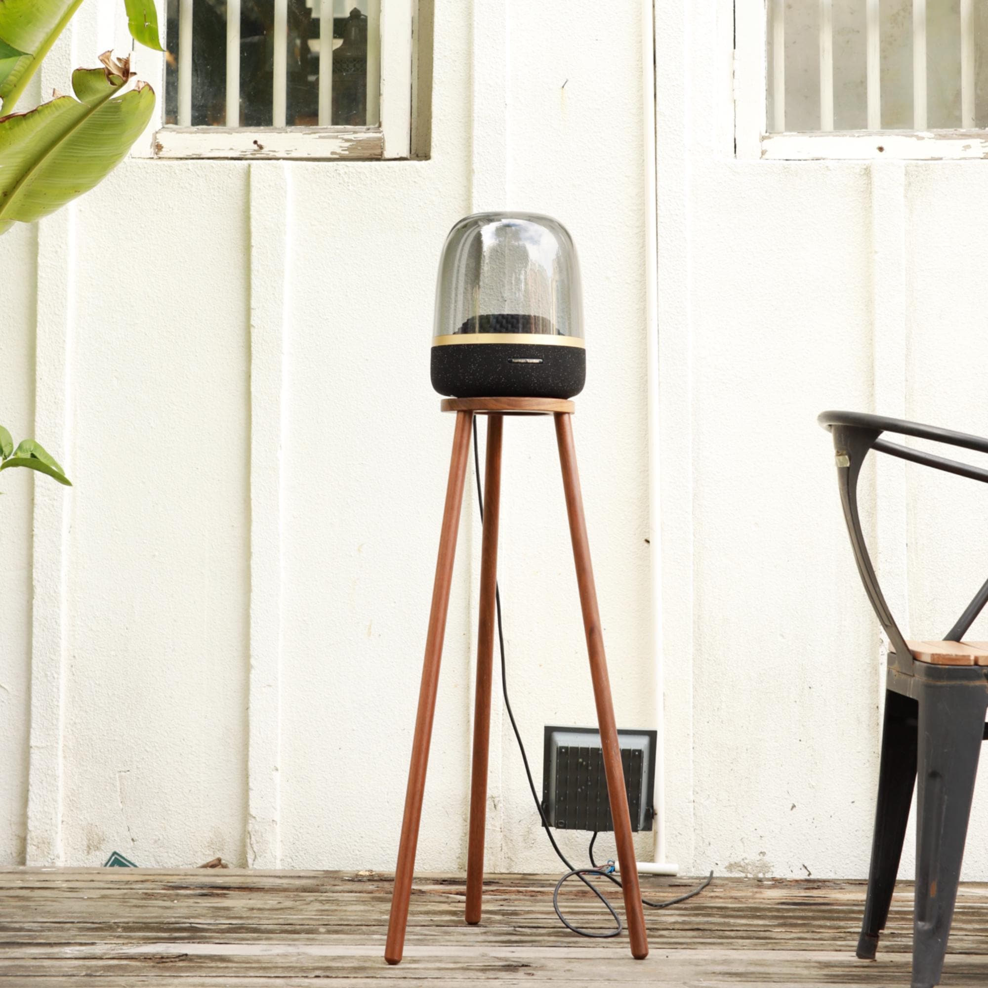Handmade Walnut Speaker Stand: Harman Kardon Aura Studio Tripod