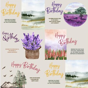 Pacote de download de cartão de aniversário para impressão Cartão de aniversário em aquarela Cartão de aniversário digital Cartão de aniversário para comunidades de idosos Equipe