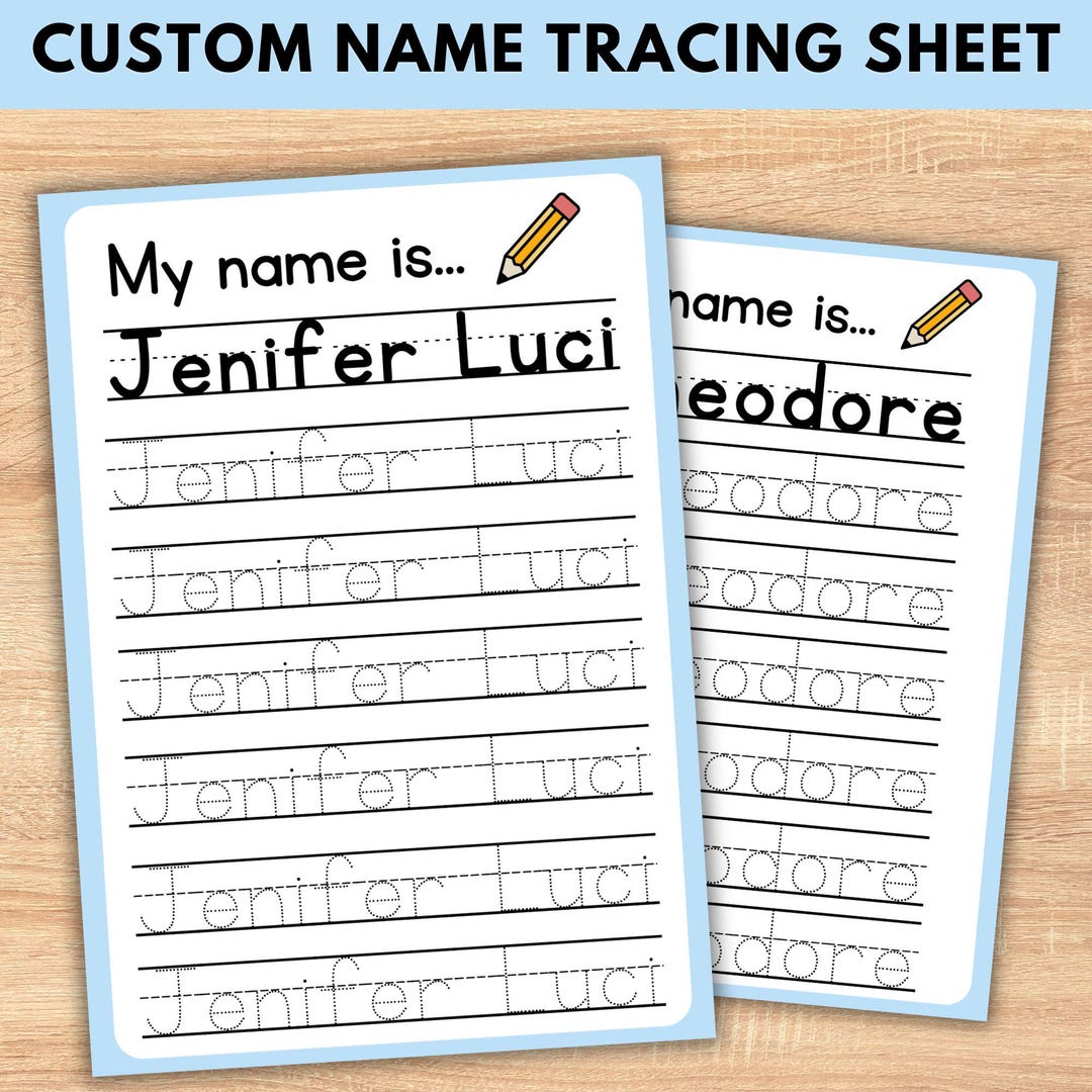 Custom Name Tracing Page, Custom Name Tracing Sheet Handwriting ...