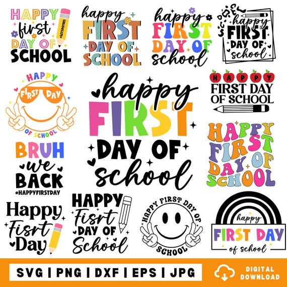 Happy First Day Of School Svg Png, Back To School Svg, School SVG, Teacher Svg, 1st day of school Png, School Quote Svg,Hello school svg png