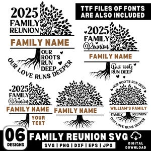 Family Reunion Tree 2025 SVG PNG, Family Tree Svg Designs, Our Roots Run Deep Family Reunion svg, Family Svg, Family Reunion Shirts, Cricut