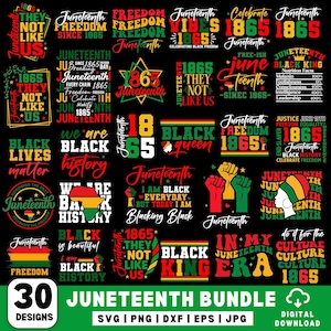 Pacote SVG PNG Juneteenth, Mês da História Negra, comemore 1865, nós somos história negra, Nutrição do Rei Negro svg, 1865 svg, Comemore o Juneteenth