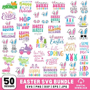 Easter SVG Bundle, Happy Easter SVG, Easter Quotes Svg, Easter Bunny Svg, Easter Egg Svg, Spring Svg, Easter Kids Svg, SVG Files for Cricut