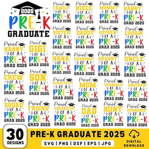 Remise des diplômes de pré-maternelle 2025 SVG, Ensemble familial de remise des diplômes de pré-maternelle SVG, Ensemble familial fier de pré-maternelle, Diplômé de pré-maternelle 2025, Ensemble fier de pré-maternelle 2025, Cricut