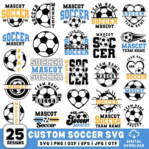 Sjabloon voor voetbalbundel, voetbal-svg, sjabloon voor voetbalteam, teamlogo, voetballer, voetbalmoeder-svg, voetbalnaam-svg, voetbalshirt, Cricut