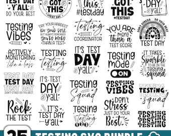Testen SVG-bundel, Testdag SVG, Testen SVG, Testen 1 2 3, Leraar SVG, Testcoördinator, Testdagleraar, Rock The Test, Testcitaten