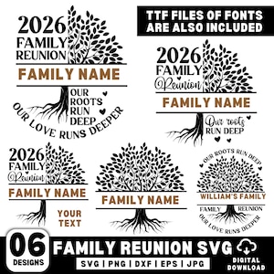 Family Reunion Tree 2026 SVG PNG, Family Tree Svg Designs, Our Roots Run Deep Family Reunion svg, Family Svg, Family Reunion Shirts, Cricut