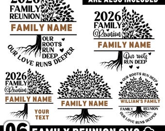 Drzewo genealogiczne 2026 SVG PNG, Projekty drzewa genealogicznego SVG, Nasze korzenie sięgają głęboko w Zjazdy rodzinne SVG, Rodzina SVG, Koszulki na Zjazdy rodzinne, Cricut
