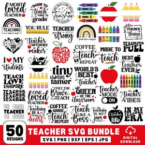 Pacote de SVG de Professor, SVG de Escola, SVG de Professor, SVG de Citação de Professor, SVG de Vida de Professor, SVG de Lápis, SVG de Elementos de Professor, Camiseta de Professor, SVG de Professor