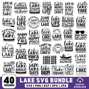 Pacchetto Lake Svg, Lake Life Svg png, Citazioni sul lago Svg, Lago estivo Svg, Campeggio Svg, Pesca Svg, Casa sul lago Svg, Lago divertente Svg, Famiglia Svg