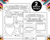 Teacher Appreciation Printable,All About My Teacher, Teacher Appreciation Week Gift,Thank You Teacher Coloring Page, Last Day of School Gift