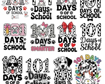 101 Days of School Png Bundle, 101 Days of School Dalmatian Png, I Survived 100 Days Png, Kindergarten Png,Back to School Png,101 Days Shirt