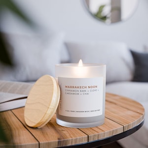 Marrakech Noon Soy Candle  | Cinnamon Chai, Spiced Wooden Wick Candle, Hand-Poured Cozy Home Fragrance, Cozy Home Decor, Aromatherapy Candle