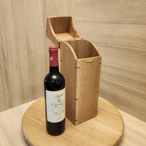Handmade Wine Bottle Box, White Oak Case Gift for Him, Birthday Gift, Solid wood Scratch Finish Storage Gift Box, Gift for Him, Anniversary