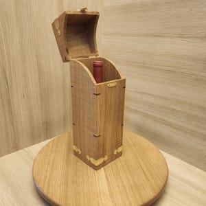 Wine Box Handmade White Oak, Wine Bottle Case Gift for Him, Birthday Gift, Solidwood Storage Gift Box, Gift for Him, Anniversary Wine Box