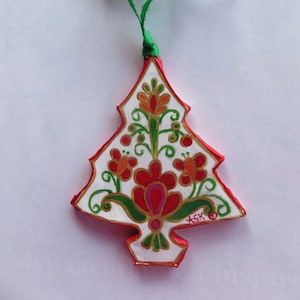 Christmas Tree  Handcrafted Papier Mache Ornament