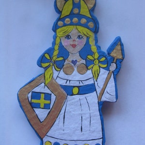 Swedish, Norwegian, Danish Viking Girls, Paper-Mache'