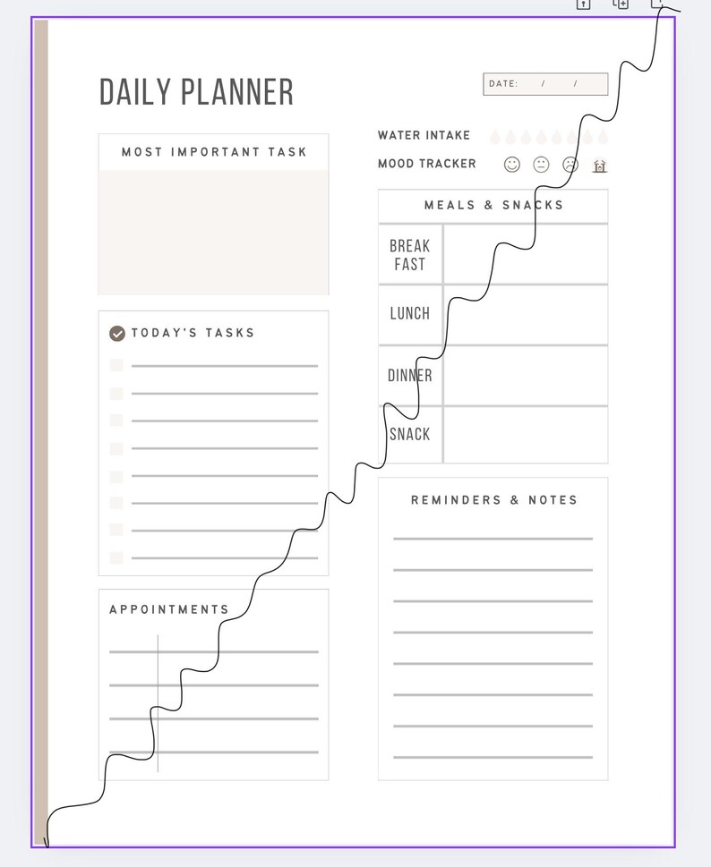 Daily Planner With Meal Tracker, Mood Tracker, Tasks, Appointments and ...
