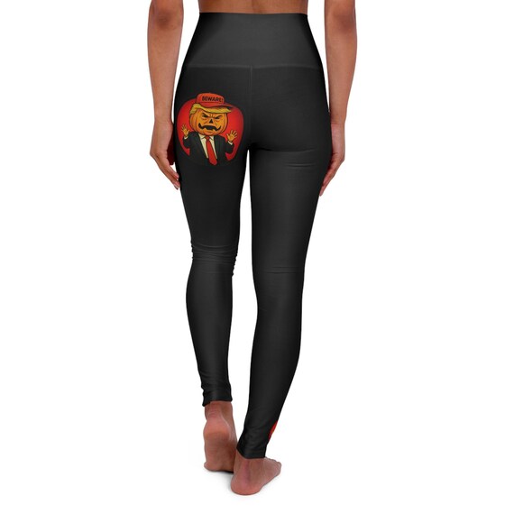 Beware the Butt Grabber in Chief Halloween High Waisted Yoga Leggings - Fun Pumpkin Design, Perfect for Fitness, Halloween, Yoga, Activewear