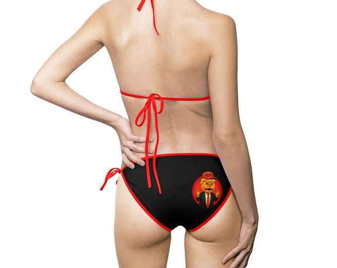 Featured listing image: Trump Butt-Grabbin Halloween Women's Bikini Swimsuit, Chic Novelty Summer Beachwear, Pool Party Attire, Vacation Essential, Stylish Swim Set