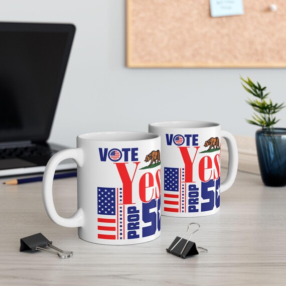 California Yes on Prop 50 Save Democracy Mug, Political Activist Mug, 11oz 15oz Ceramic Cup, Voting Rights Advocate Gift, Coffee Tea Mug