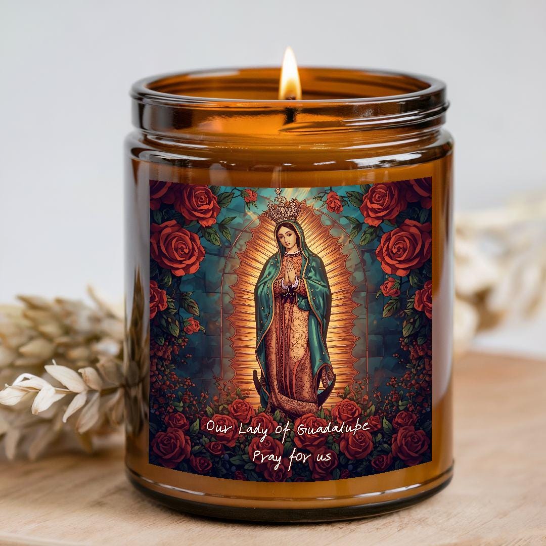 Spanish Ritual Candles Mexican Lady of Guadalupe Candle – Ruega Por Nosotros Catholic Memorial ...