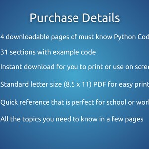 Python Cheat Sheet for Beginners: Easy-to-Read Reference (Digital Download) image 8
