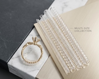 Ajustador de anillos de silicona en espiral de 4 piezas / Reductor de tamaño de anillo